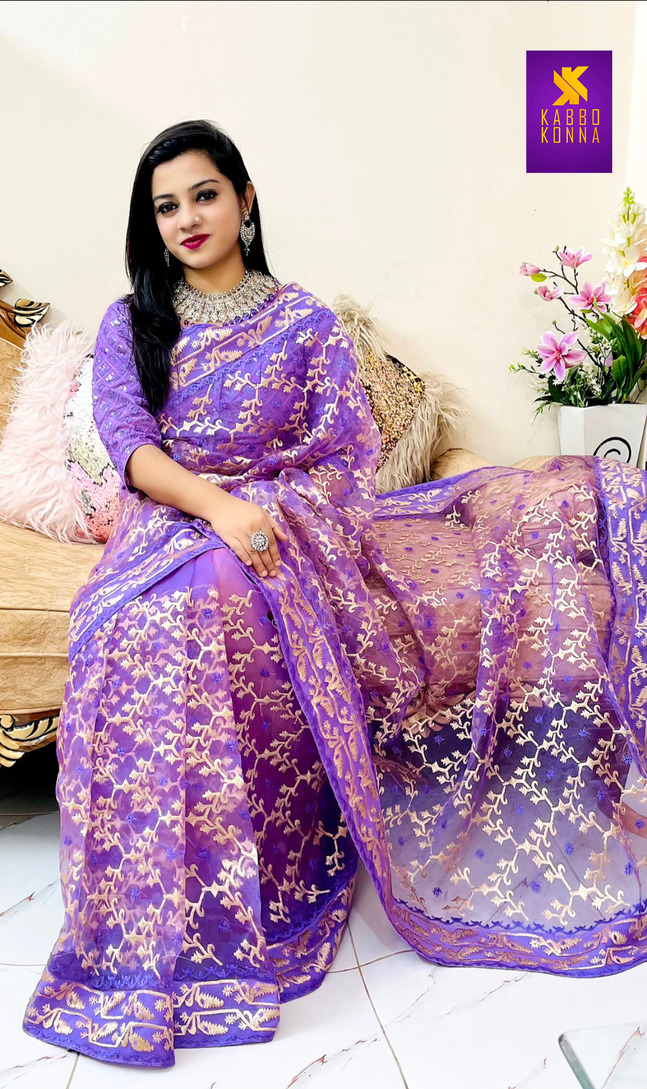 Soft organza saree